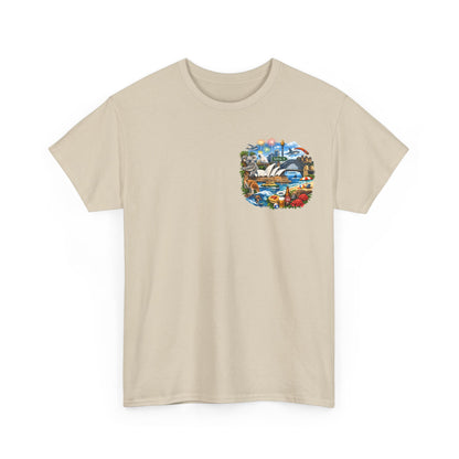 T-Shirt — Sydney Landmark Collage Tee (Opera House, Harbour Bridge, Koala & Beach Scene)