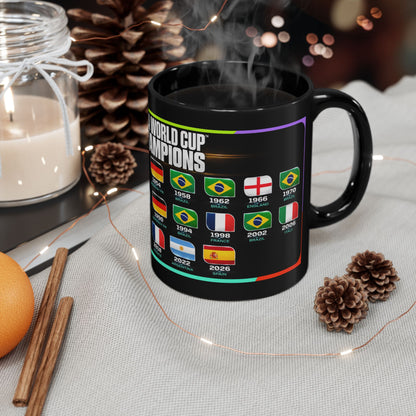 FIFA World Cup Champions Black Mug – All Winning Nations Timeline (11oz/15oz)