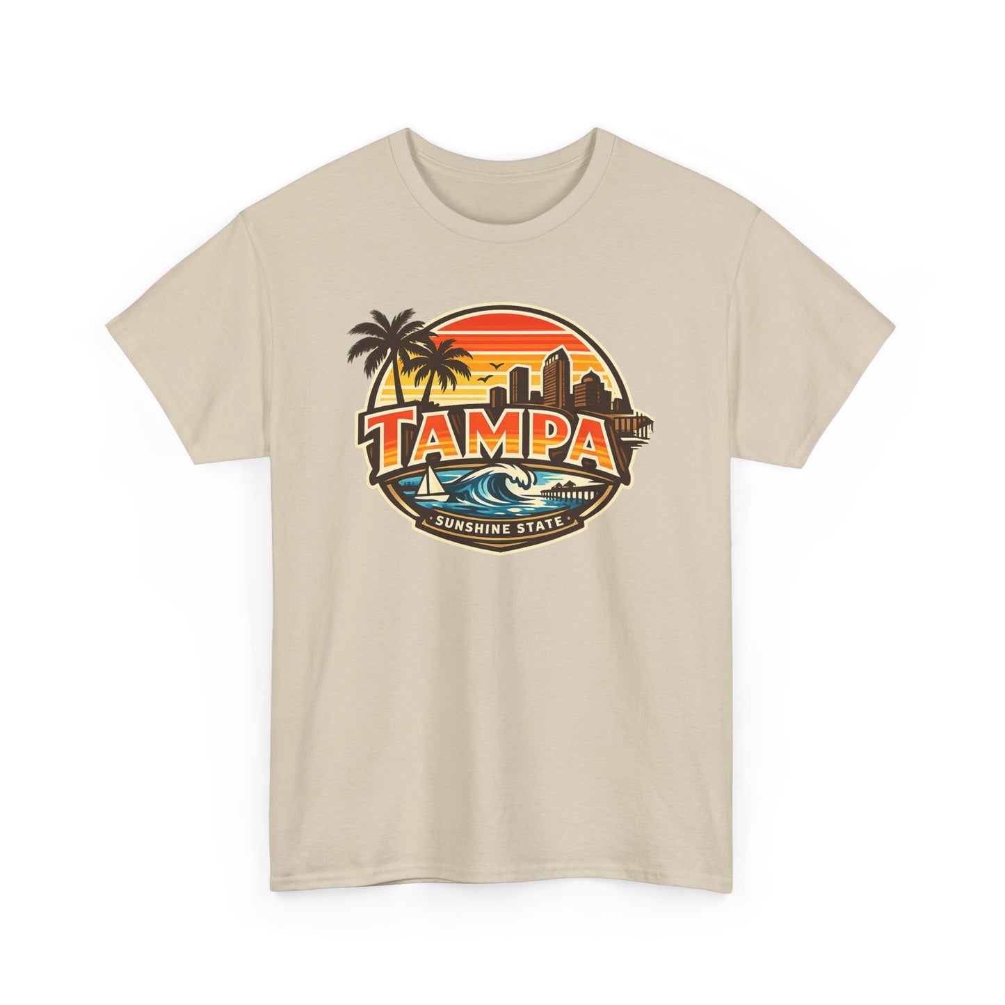 Tampa Retro Sunset T-Shirt – Vintage Palm Beach Skyline Tee