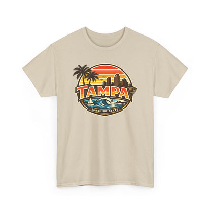 Tampa Retro Sunset T-Shirt – Vintage Palm Beach Skyline Tee