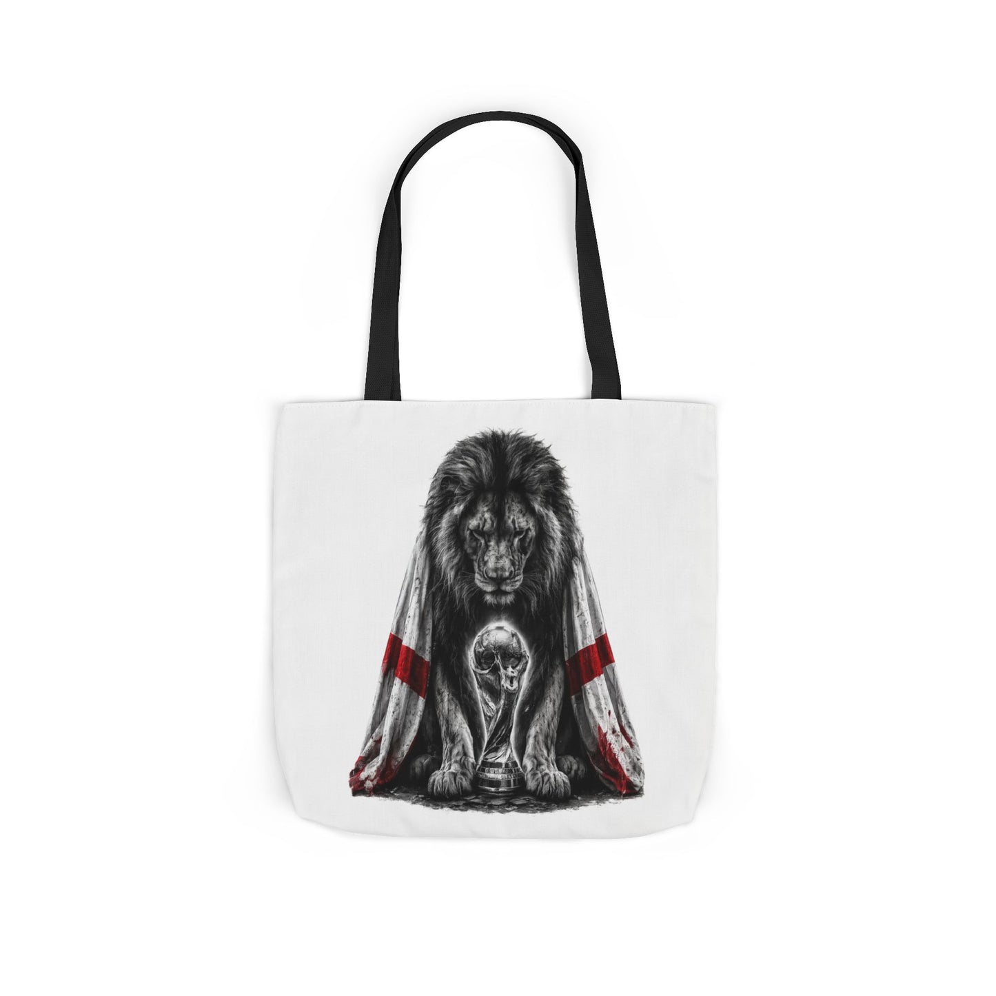 England Lion Guardian Canvas Tote — Protective Lion & Cub Illustration Tote Bag