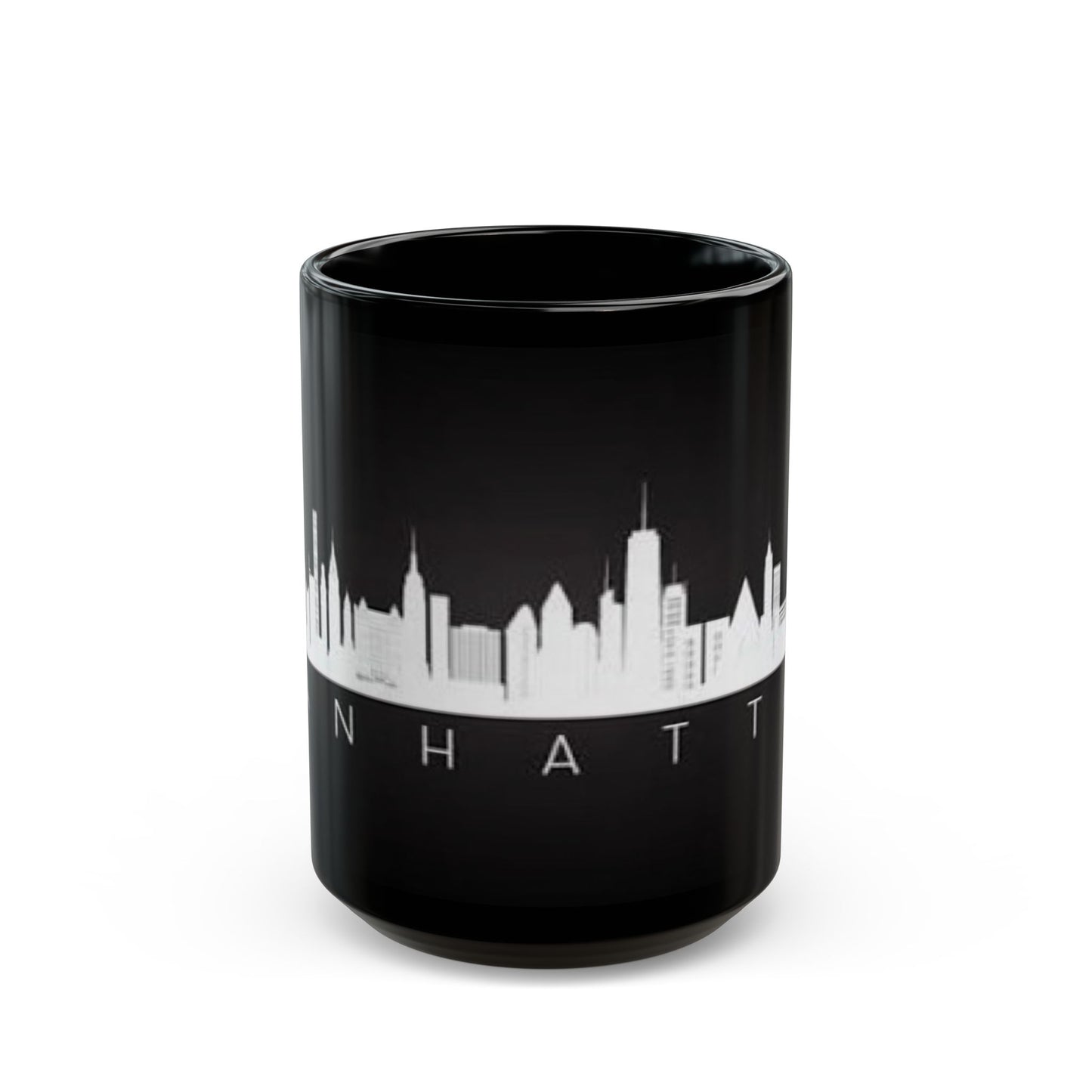 Manhattan Skyline Black Mug — Cityscape Coffee Cup (11oz & 15oz)