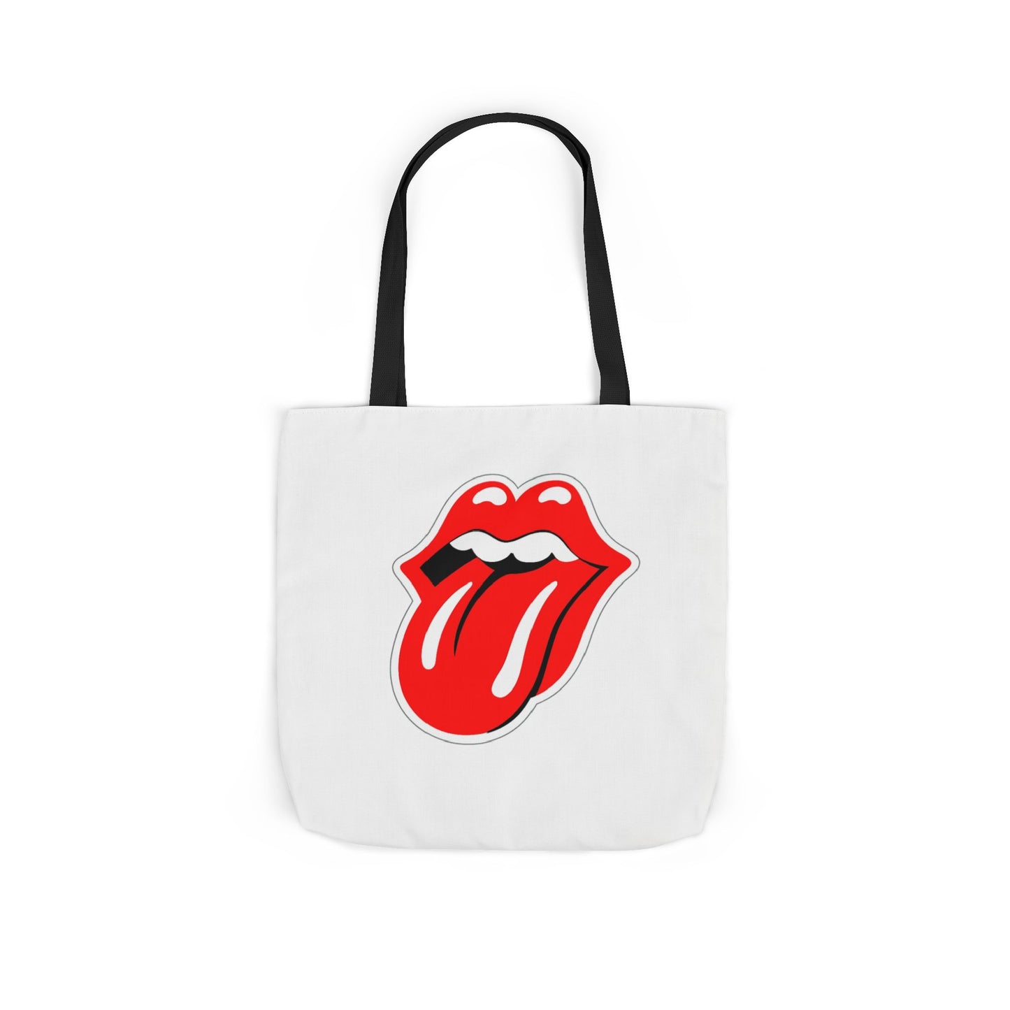 Rock & Roll Tongue Canvas Tote Bag — Retro Lip Graphic