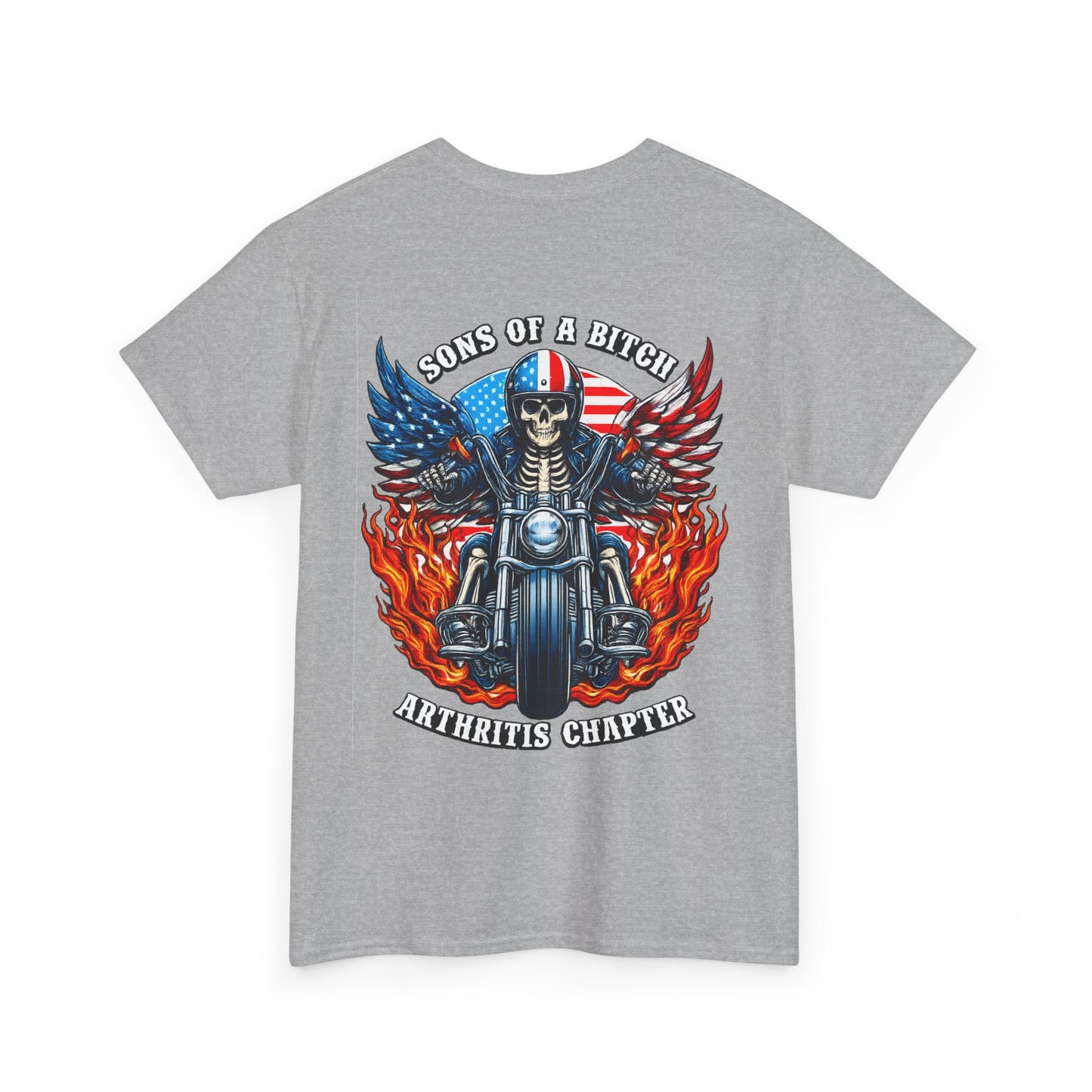 Motorcycle Skull Tee — "Sons of a B***h" Patriotic Biker Shirt