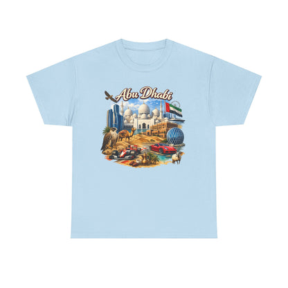 Abu Dhabi Landmark Collage T-Shirt — UAE Travel Souvenir Tee