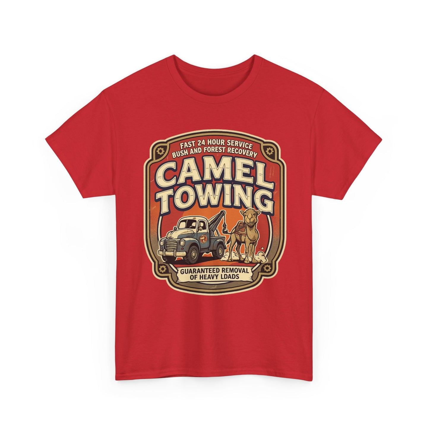 Camel Towing Tee — Vintage Desert Tow Truck Graphic T-Shirt