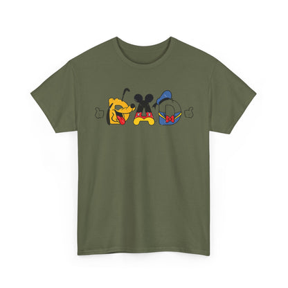 Disney Dad Character Graphic Tee — Playful Colorful Character Icons T-Shirt