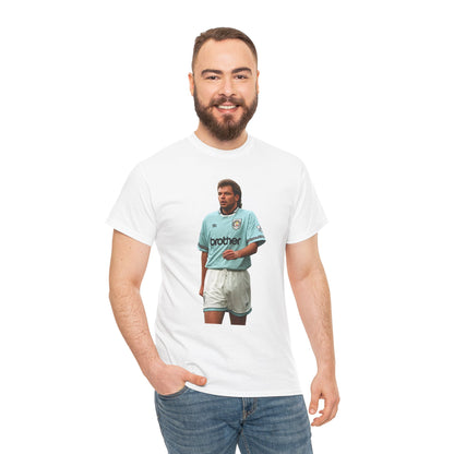 Uwe Rosler Manchester City Legend Graphic Tee - Retro Football Kit Print