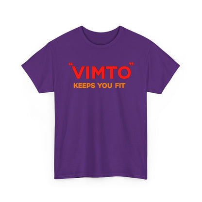 VIMTO "Keeps You Fit" Graphic Tee — Retro Beverage Logo T-Shirt