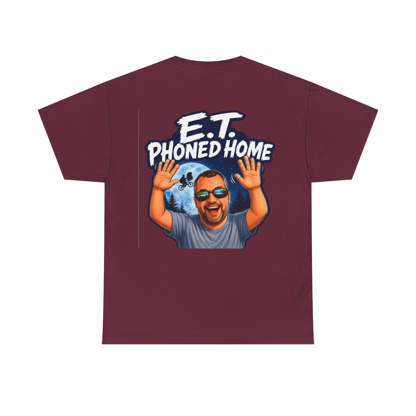 Graphic Tee — "E.T. Phoned Home" Smiling Guy Retro Design