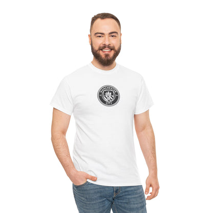 Man City Unofficial T-Shirt — Vintage Crest Logo Tee (Small Chest Emblem)