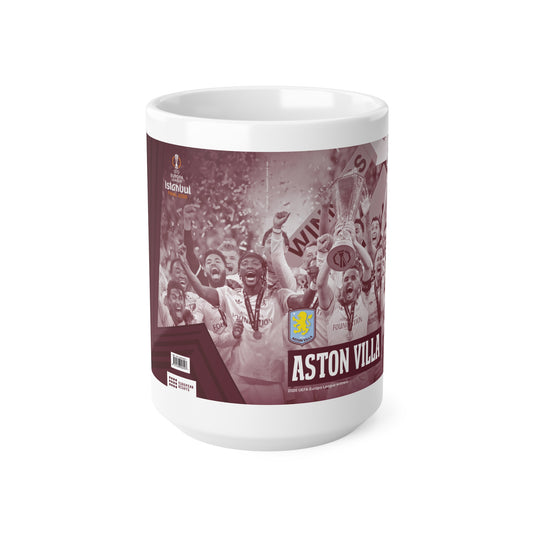 Aston Villa 2026 UEFA Europa League Winners Ceramic Coffee Mug — Vintage Celebration Team Photo (11oz & 15oz)