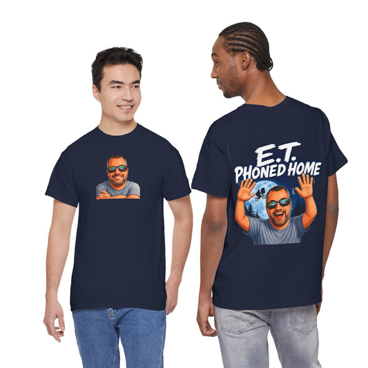 Graphic Tee — "E.T. Phoned Home" Smiling Guy Retro Design