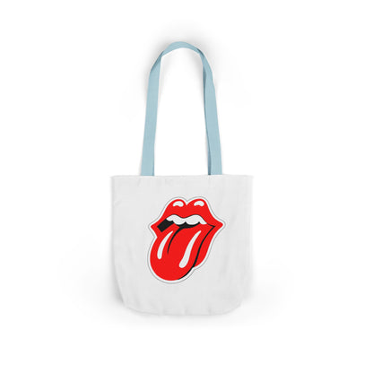 Rock & Roll Tongue Canvas Tote Bag — Retro Lip Graphic