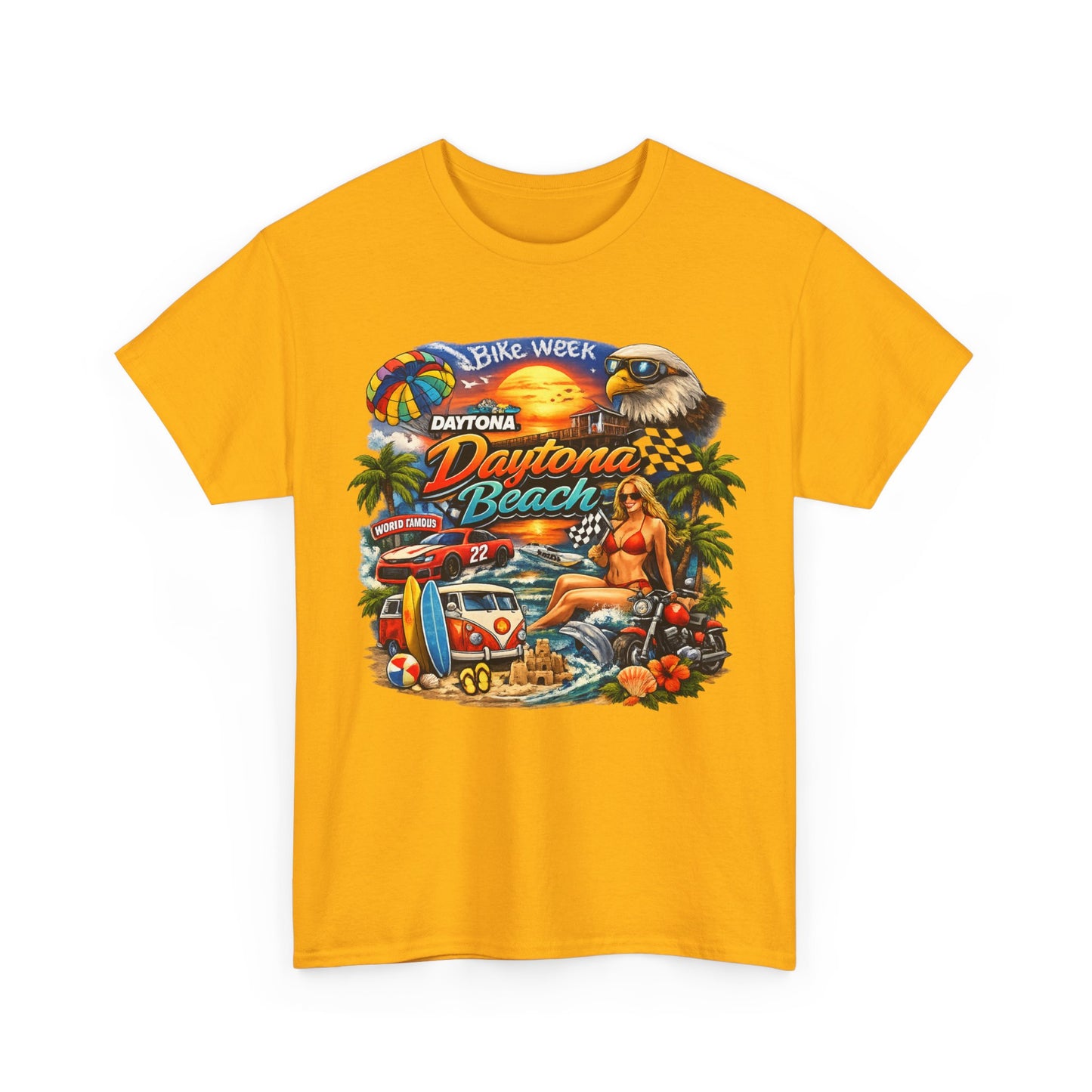 Daytona Beach Vintage Surf T-Shirt — Retro Sunset Palm Beach Tee