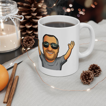 Happy Man Ceramic Coffee Cups, 11oz, 15oz