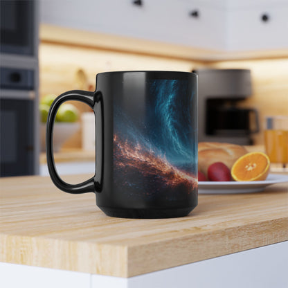 Empire Star Destroyer Galaxy Vortex Black Mug — Cosmic Space Coffee Cup (11oz & 15oz)