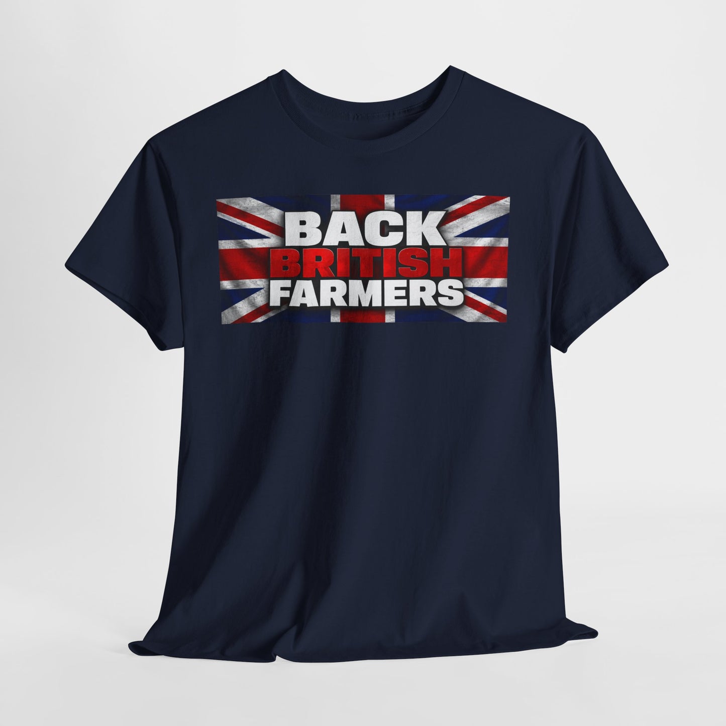 Back British Farmers T-Shirt — Union Jack Support Tee for UK Farmers