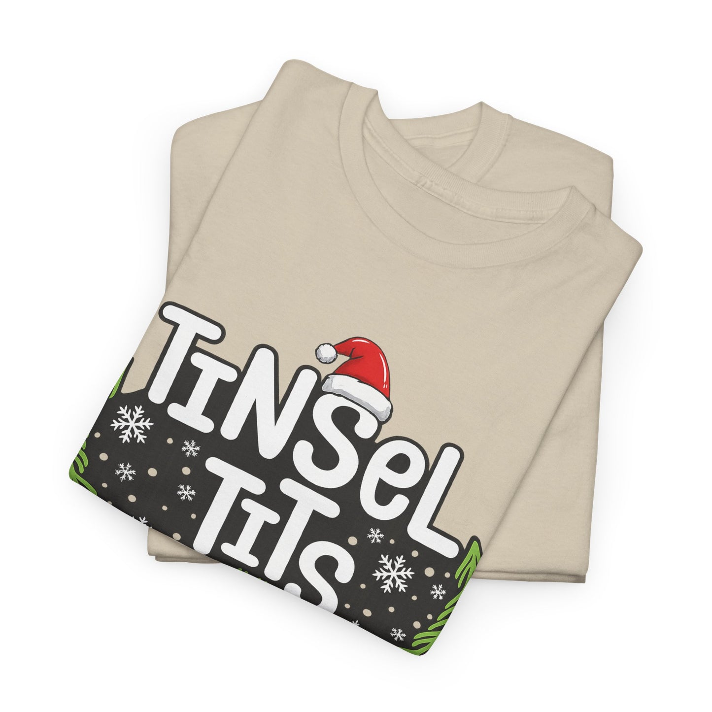 T-Shirt — "Tinsel Tits" Funny Christmas Wreath Holiday Tee