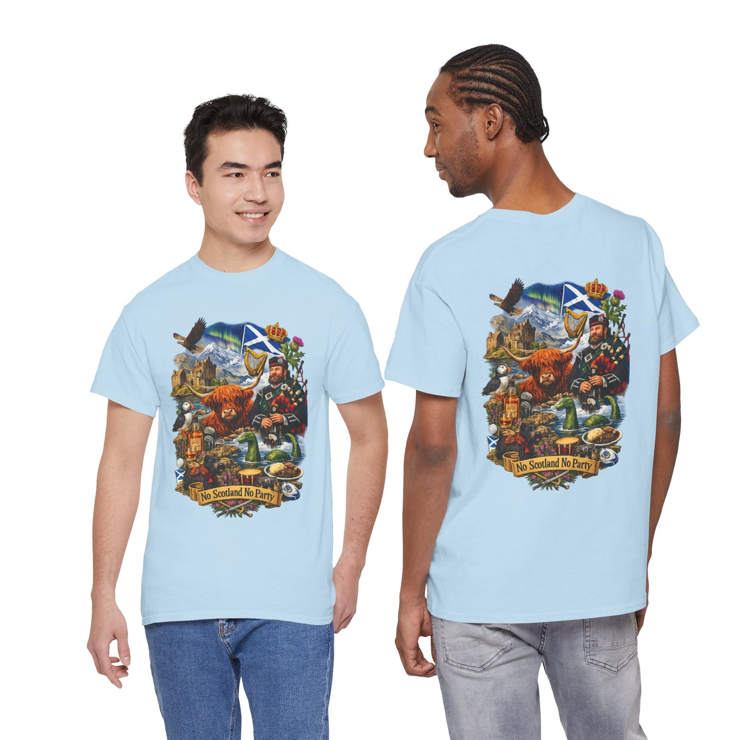 Scotland Collage T-Shirt — "No Scotland No Party" Scottish Heritage Tee