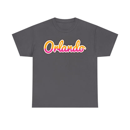 Orlando Retro Script Tee — Vintage Sunset City Souvenir Shirt