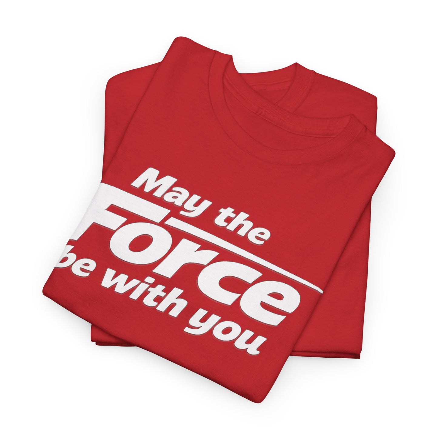 "May the Force Be With You" Retro Embossed Graphic T‑Shirt —