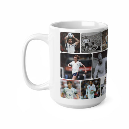 Man City and England Football Legends Photo Collage Mug — Ceramic Coffee Cup (11oz/15oz)