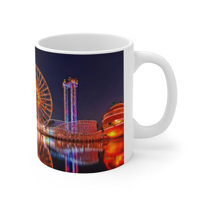 Ferris Wheel Nightscape Mug — Scenic Amusement Park Coffee Cup (11oz & 15oz)