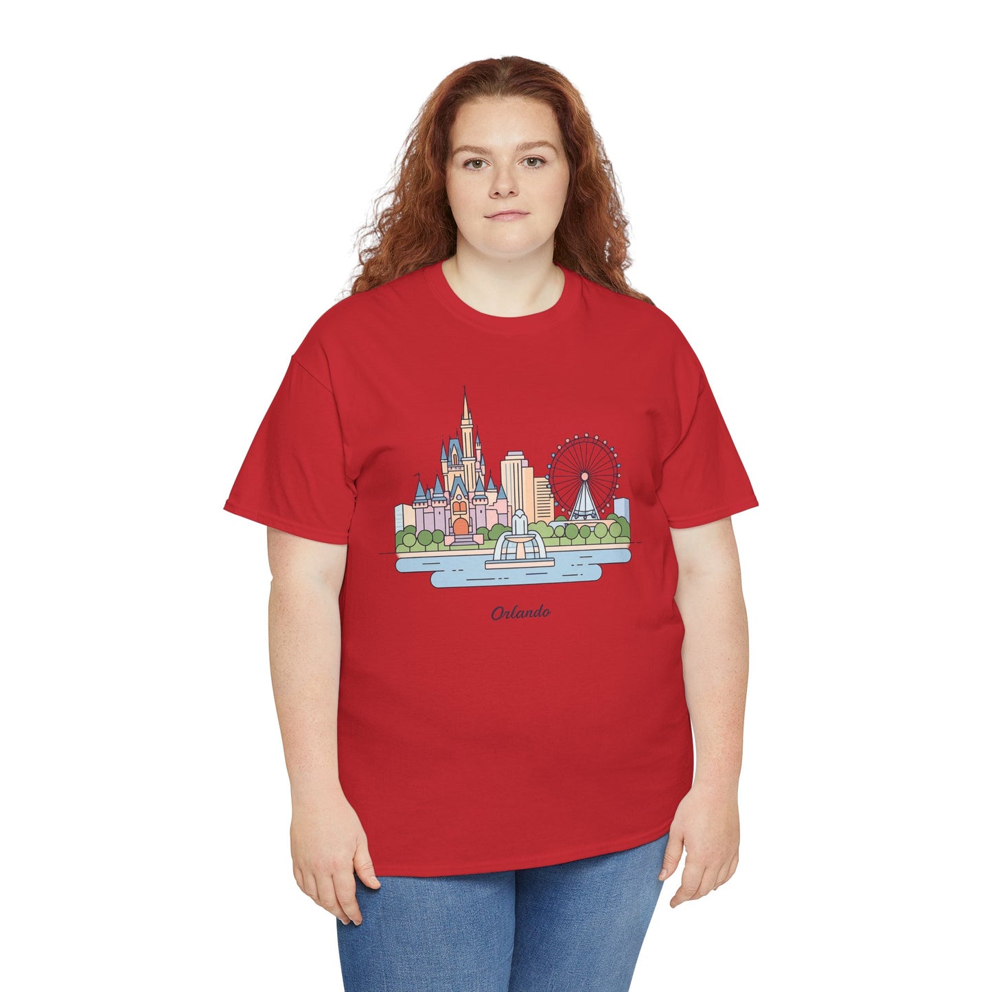 Orlando Skyline T-Shirt — Cute Cityscape Graphic Tee with 'Orlando' Text