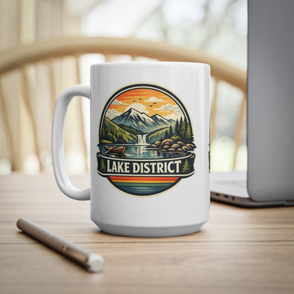 Lake District Coffee Mug — Scenic Mountain & Lake Camping Ceramic Cup (11oz, 15oz)
