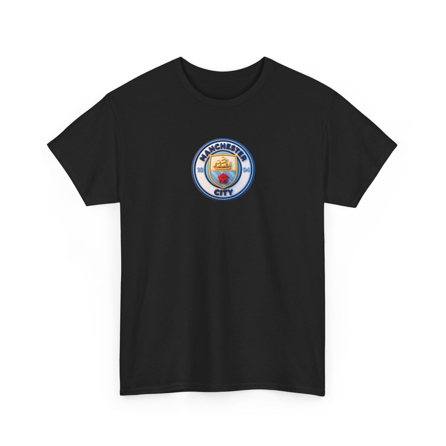 Manchester City Crest Unofficial 3D T-Shirt — Minimal Soccer Logo Tee