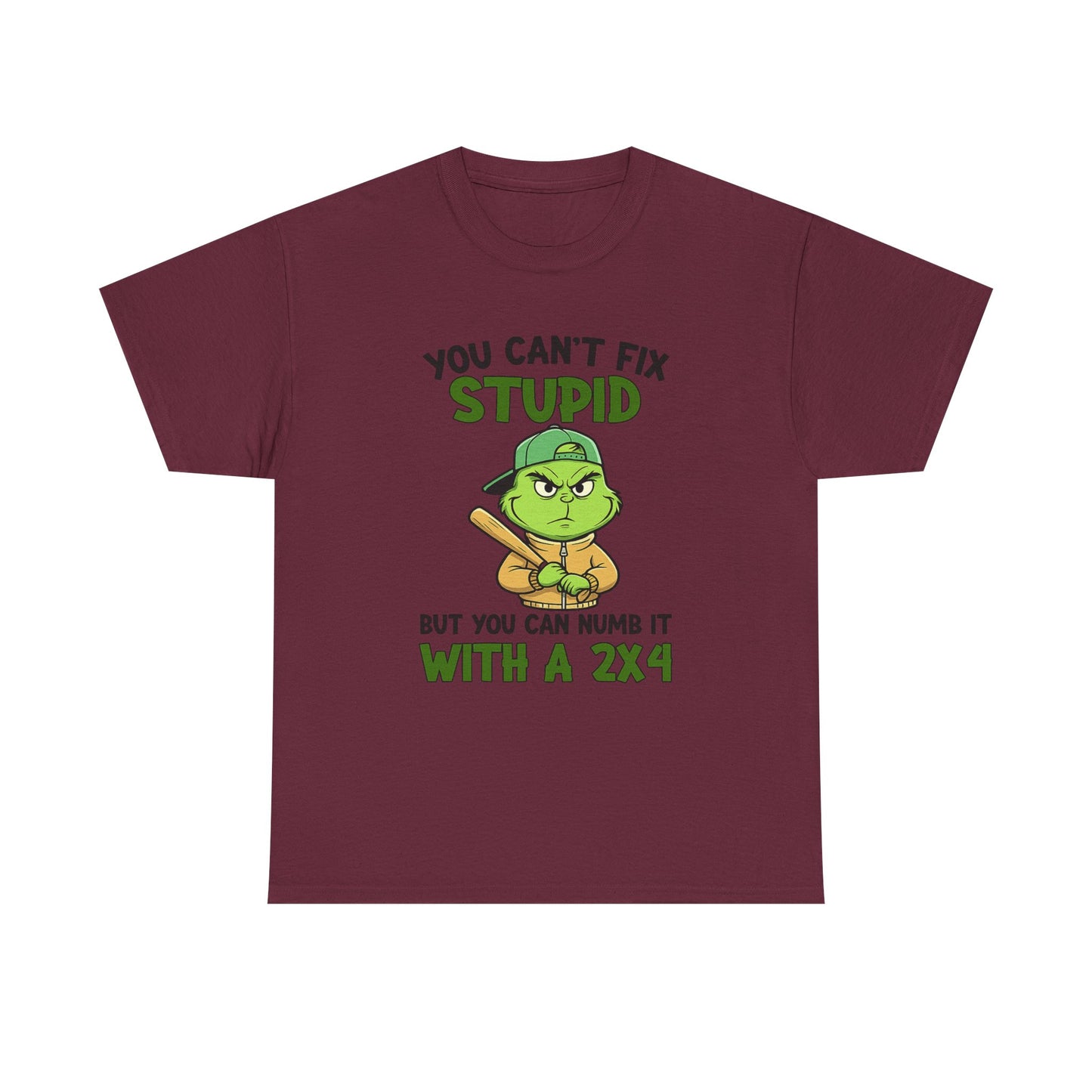 Funny Carpenter T‑Shirt — "You Can't Fix Stupid But You Can Numb It With a 2x4"