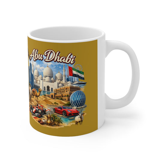 Abu Dhabi Skyline Ceramic Mug — 11oz & 15oz Souvenir Coffee Cup