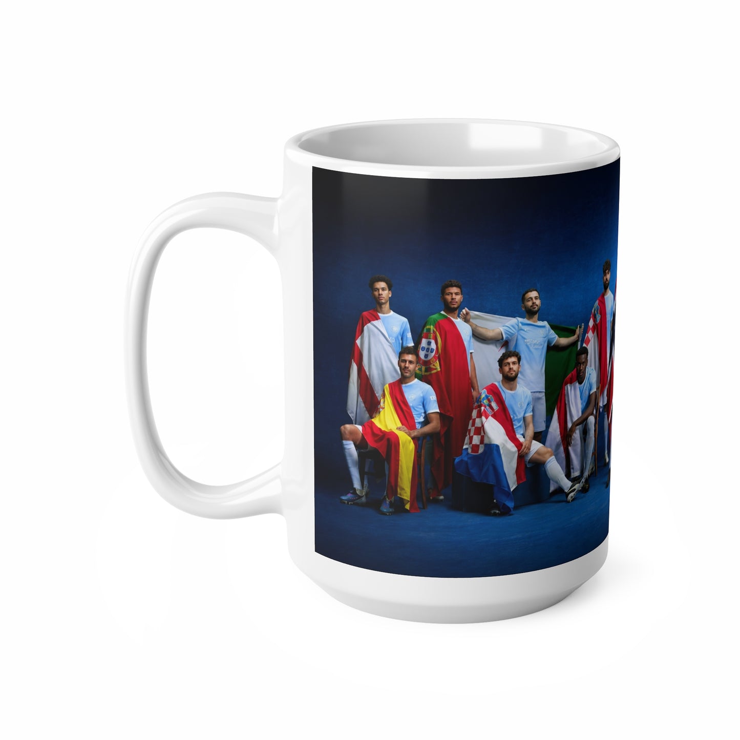 Manchester City 2026 World Cup Team Flags Mug — International Players Photo Ceramic Coffee Cup (11oz, 15oz)