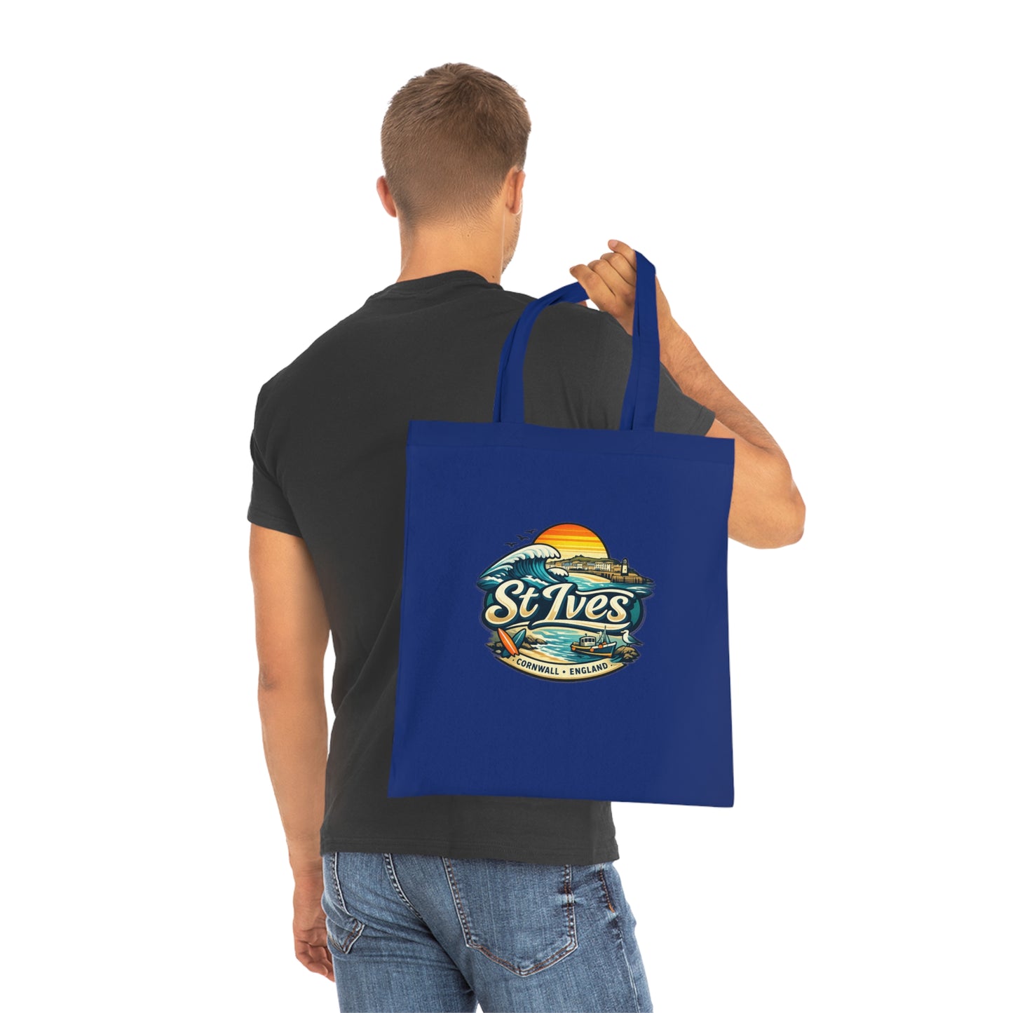 St Ives Beach Tote — Cornwall Surf Sunset Cotton Tote Bag