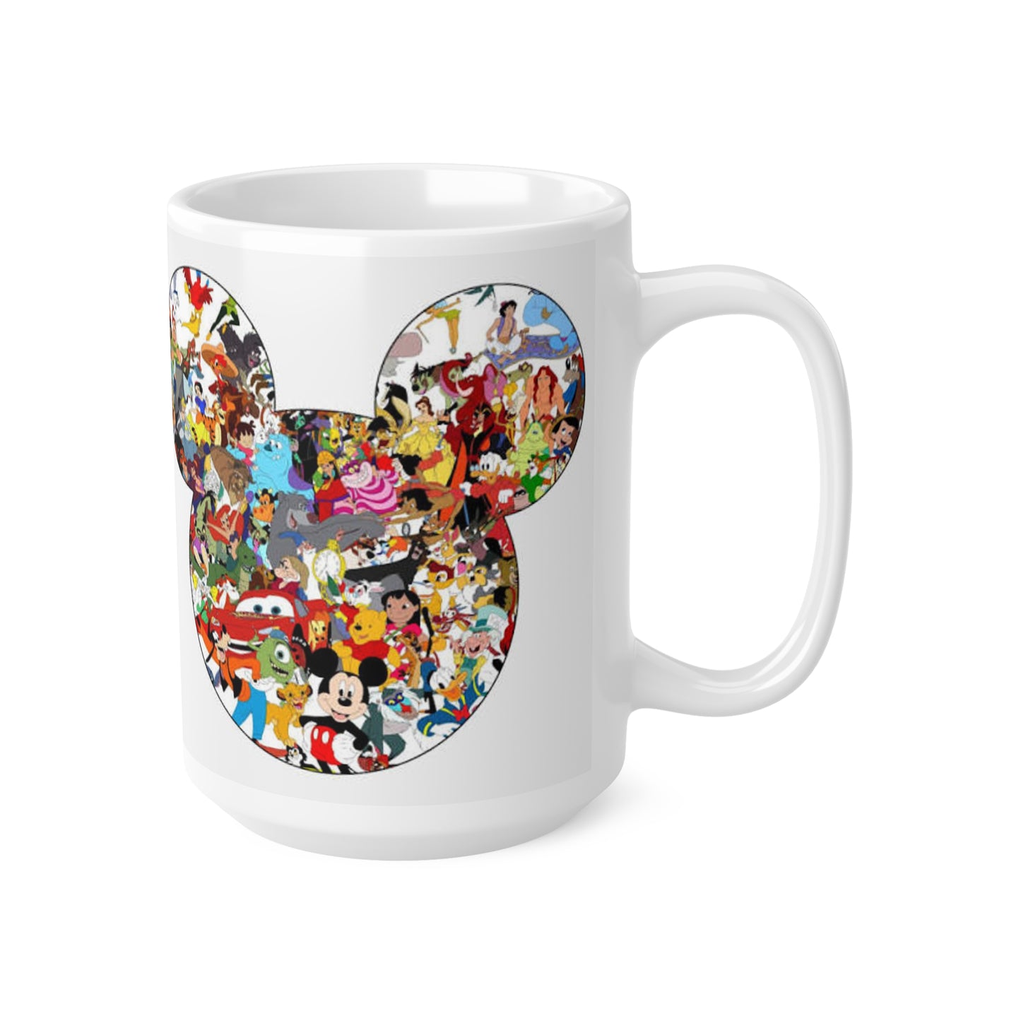Disney Character Collage Mug — Mickey Head 11oz & 15oz Ceramic Coffee Cup