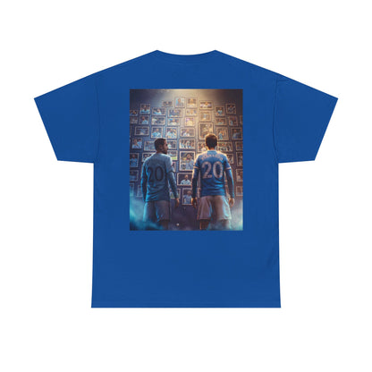 Bernardo Silva Manchester City Legend Graphic Tee — Player Cartoon Front & Tribute Poster Back