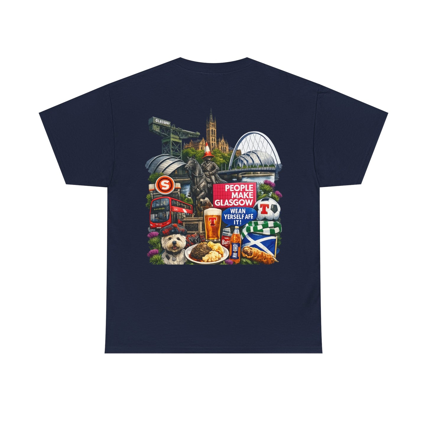 Glasgow Collage T-Shirt — "People Make Glasgow" Scottish City Souvenir Tee