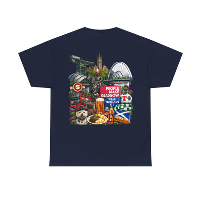 Glasgow Collage T-Shirt — "People Make Glasgow" Scottish City Souvenir Tee