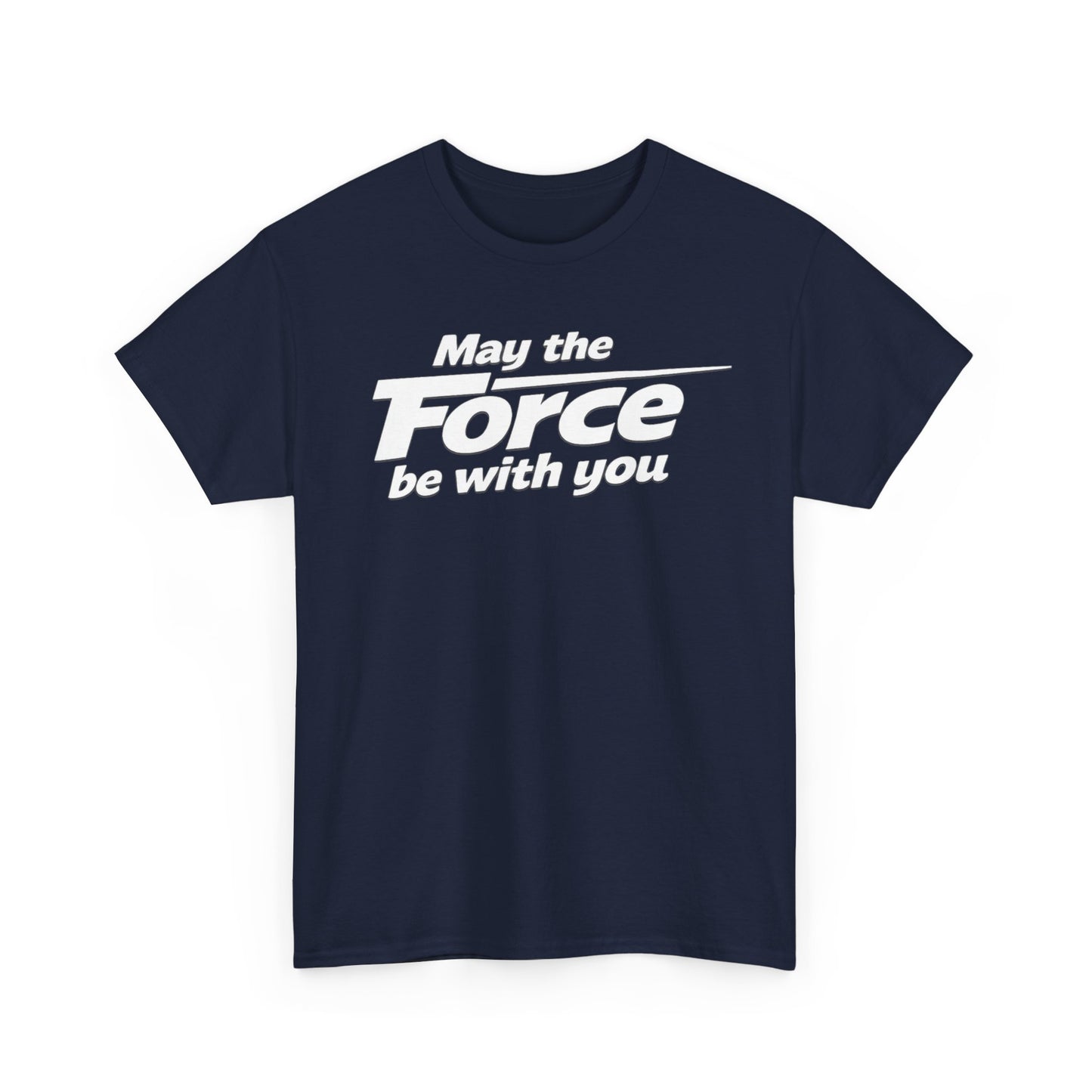 "May the Force Be With You" Retro Embossed Graphic T‑Shirt —