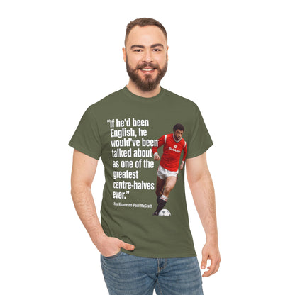 Vintage Football Tee — 'if he'd been English...' Roy Keane on Paul McGrath Quote Shirt