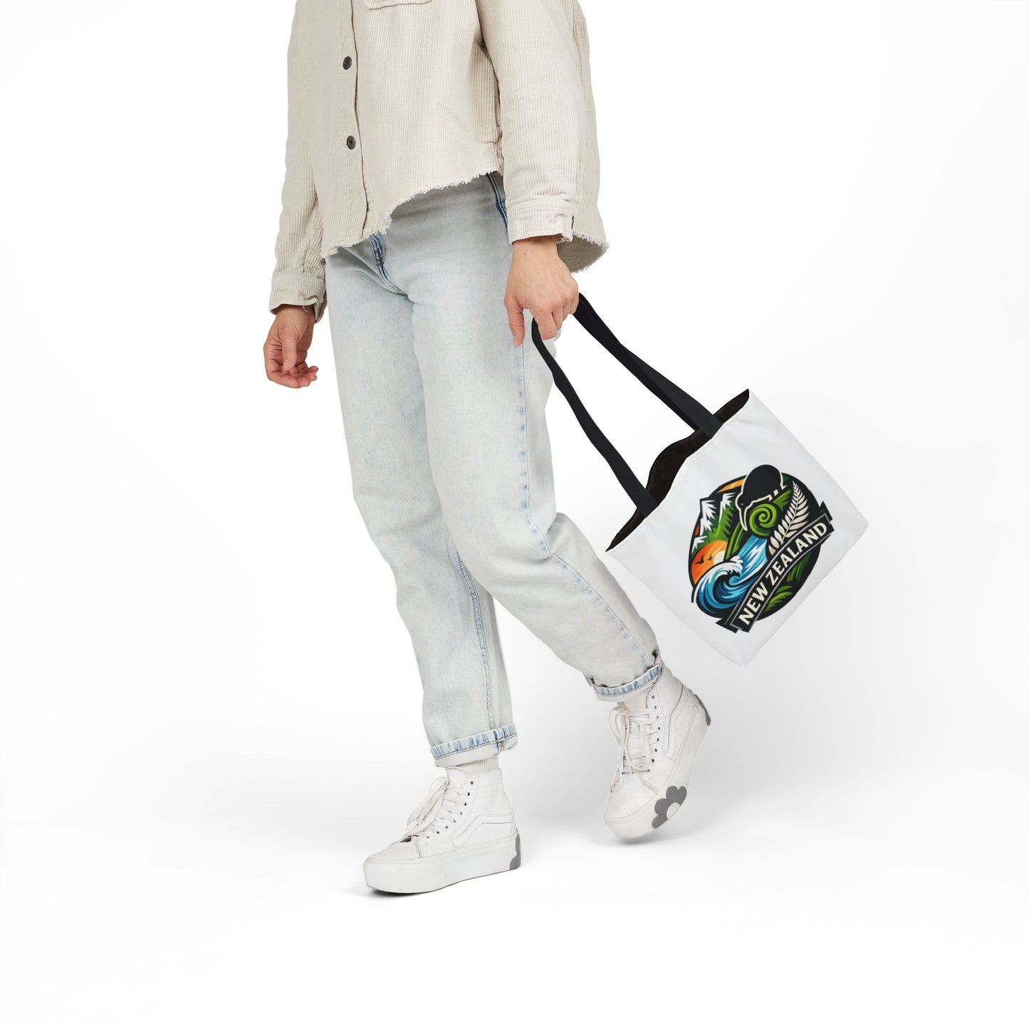 New Zealand Scenic Tote Bag — Kiwi, Mountains & Waves Canvas Tote