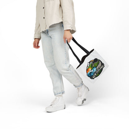 New Zealand Scenic Tote Bag — Kiwi, Mountains & Waves Canvas Tote