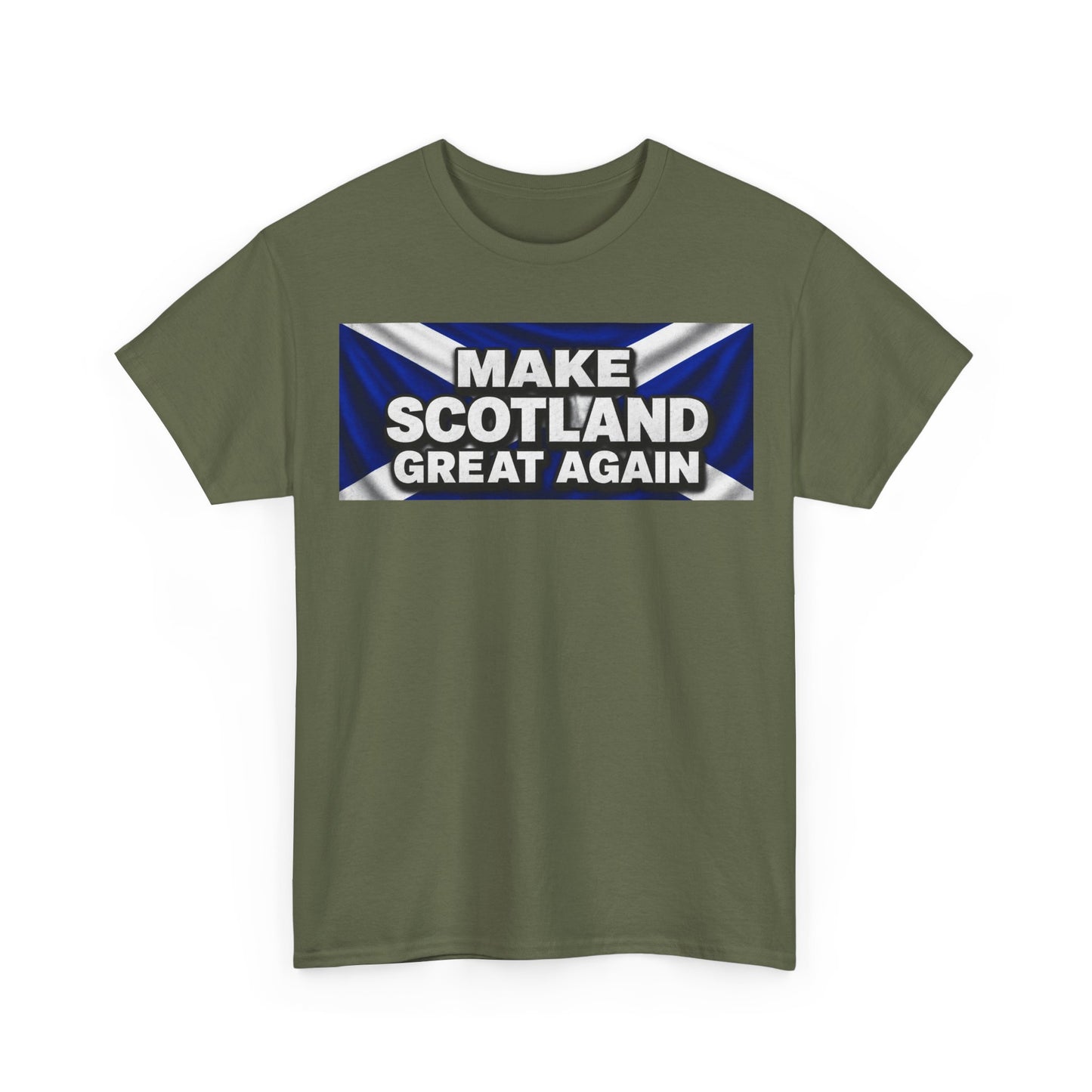 Make Scotland Great Again T‑Shirt — Scottish Flag Slogan Tee