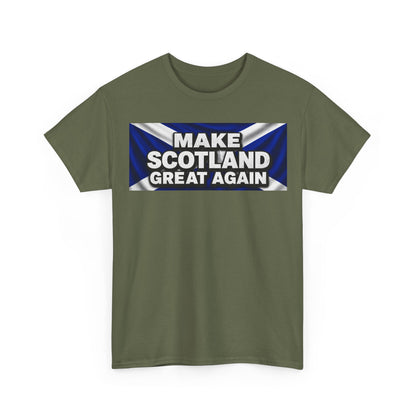 Make Scotland Great Again T‑Shirt — Scottish Flag Slogan Tee