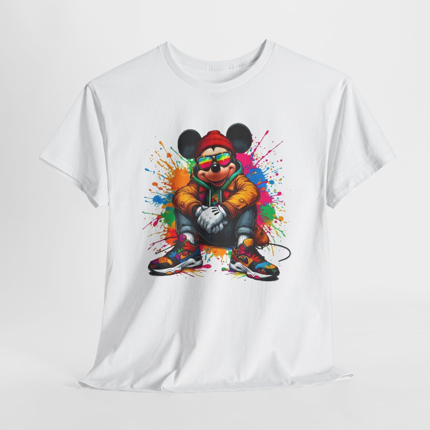 Mickey Mouse Streetwear Graphic Tee — Colorful Hip-Hop Mouse Design