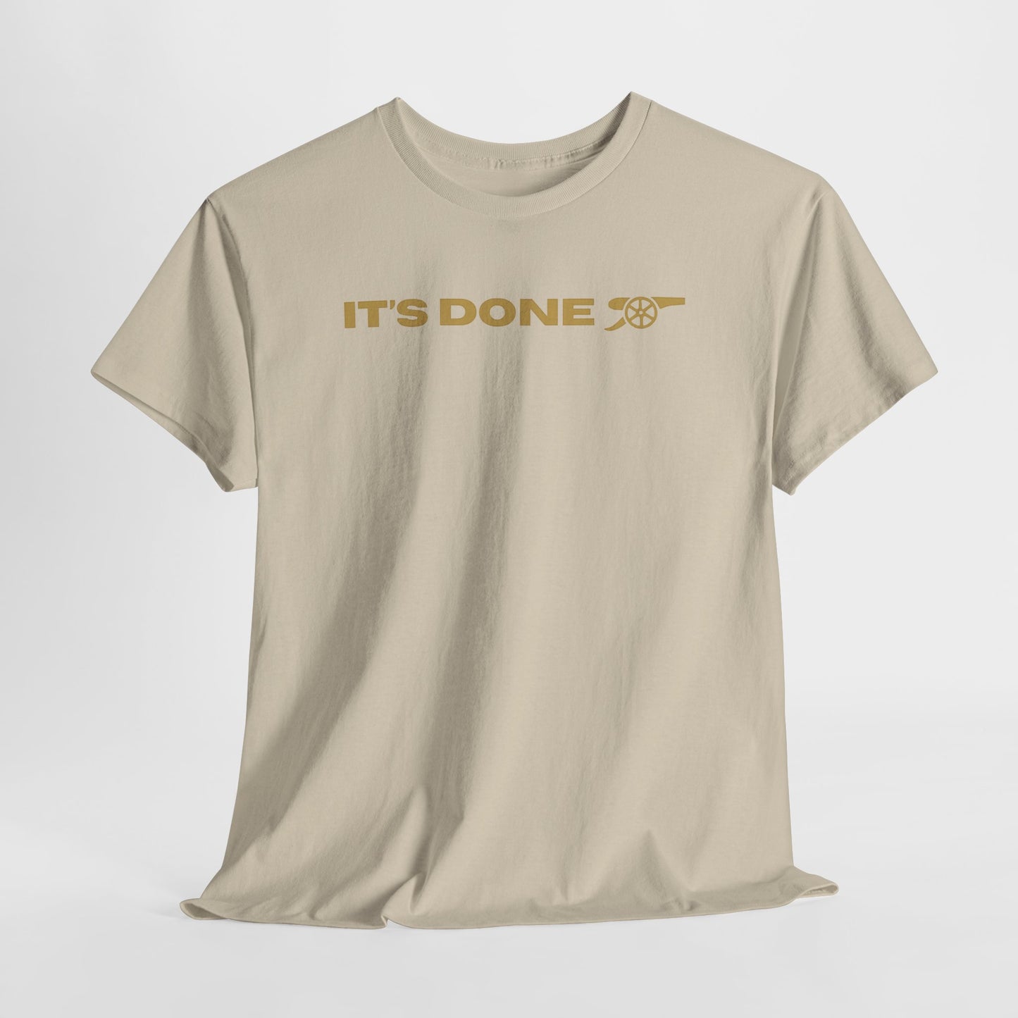 It's Done Arsenal Champions T-Shirt – Minimalist Gold Script Tee