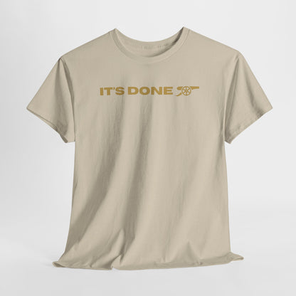 It's Done Arsenal Champions T-Shirt – Minimalist Gold Script Tee