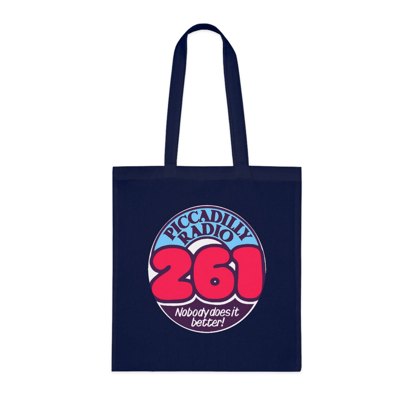 Piccadilly Radio 261 Retro Logo Tote Bag – 'Nobody Does It Better' Cotton Shopper