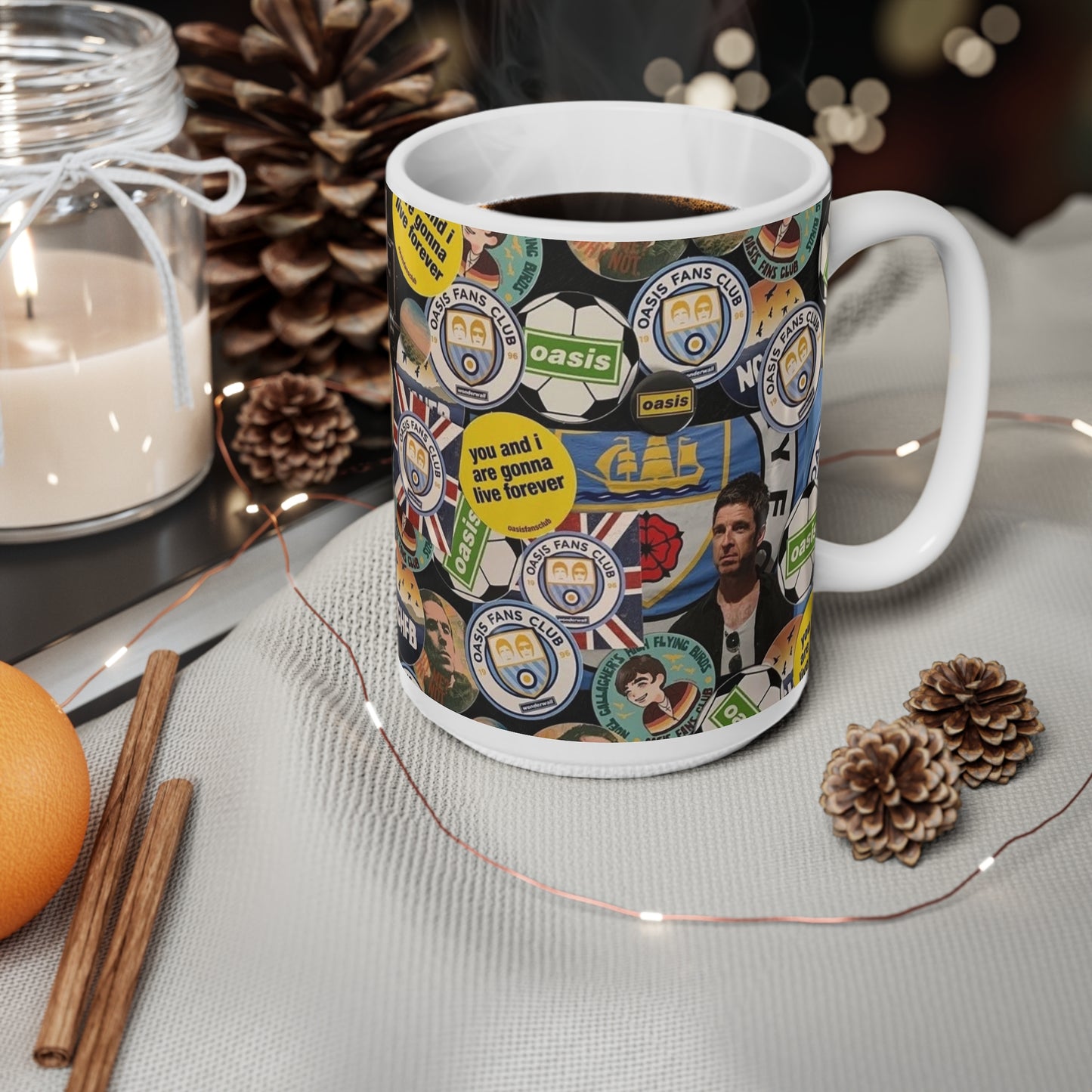 Oasis Fans Rock 'N' Roll Ceramic Coffee Mug — 11oz & 15oz